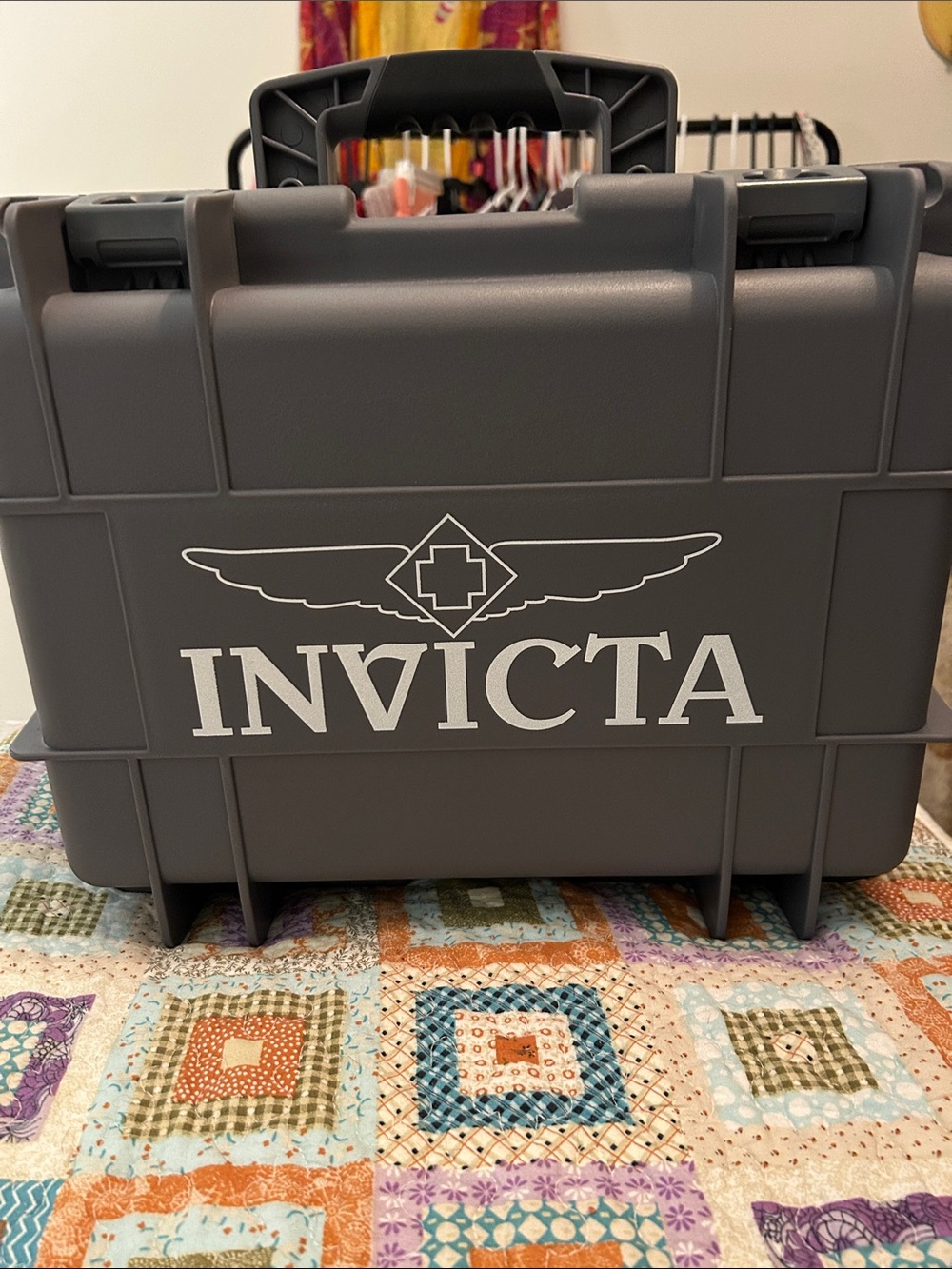 Invicta Gray Protective Hard Case with White Logo New W/O tag